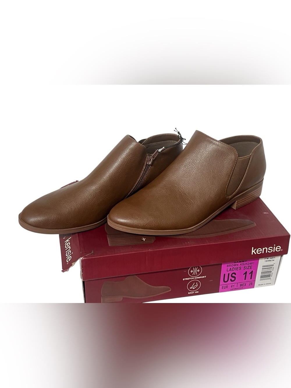 Kensie Women's Brown Sammy Ankle Bootie size 11